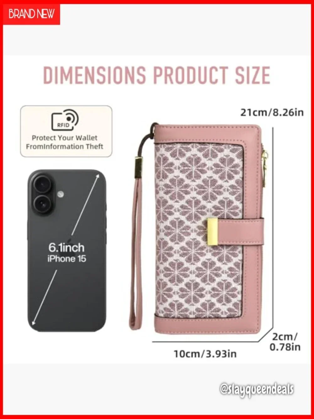 Large Capacity RFID Blocking Trifold Wallet with Wristlet and Coin Pockets